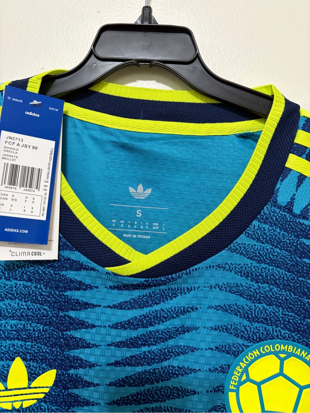 adidas Teal & Neon Yellow Men’s Soccer Jersey - Picture 4 of 10